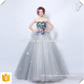 Grey Floral Long Ball Gown Dress Elegant Evening Formal Dress Off Shoulder in Plus Size Dress for Woman